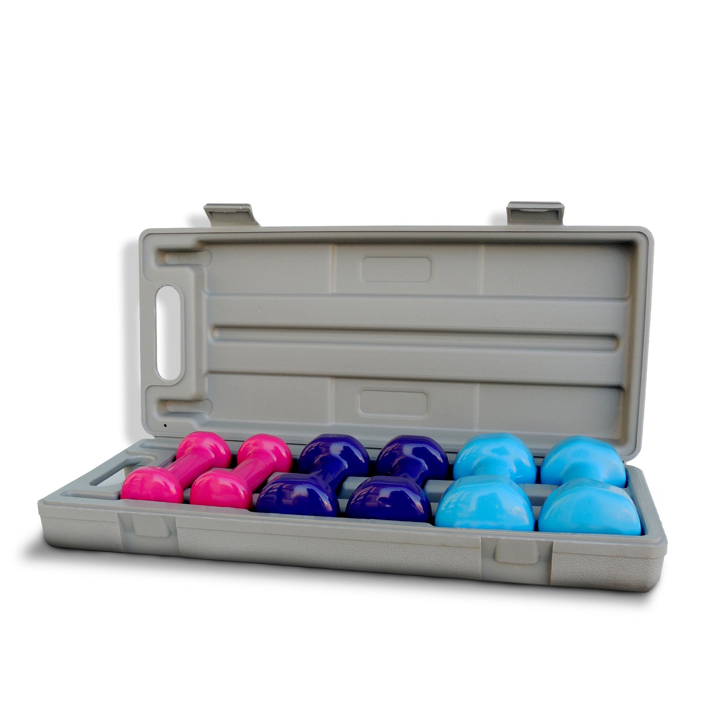 H PRO Premium Vinyl Dumbbell Vinyl Coated Weights with Carry Case | 6kg Set