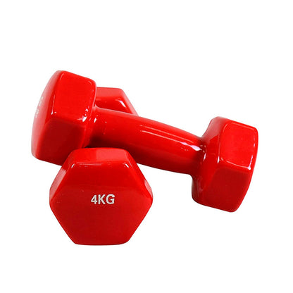 H PRO 4 KG Vinyl Dumbbell (Set of 2, 4 KG Each)