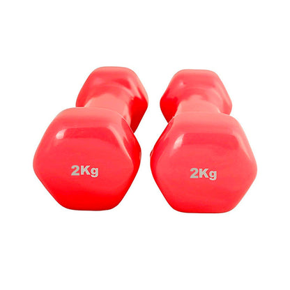 H PRO 2 KG Vinyl Dumbbell (Set of 2, 1kg Each)