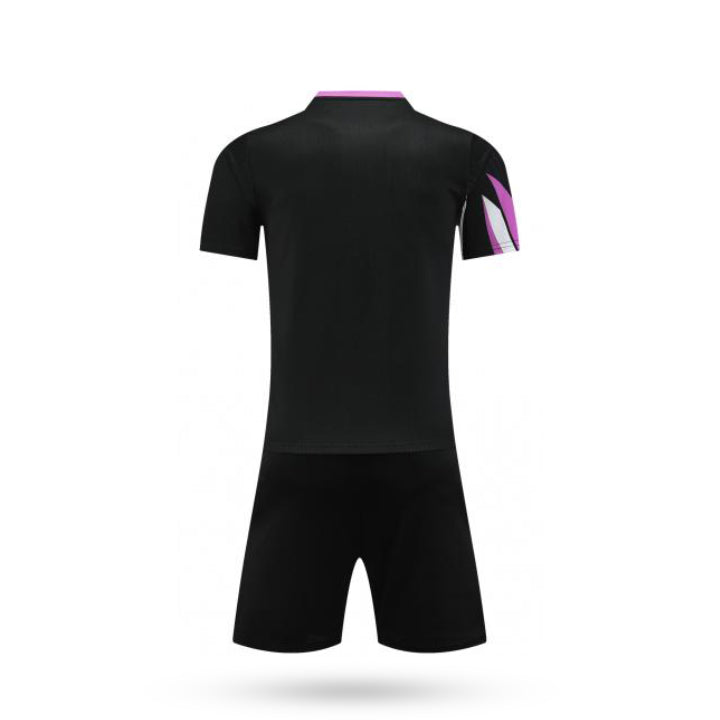 Custom Aero Swift Black Soccer Jersey with Black Short - Back View