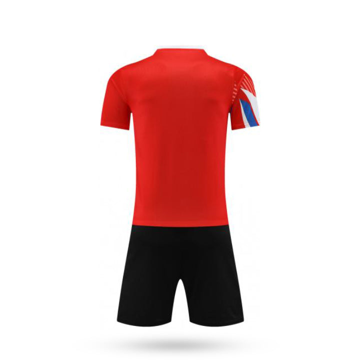Custom Aero Swift Red Soccer kit with Black Short - Back View
