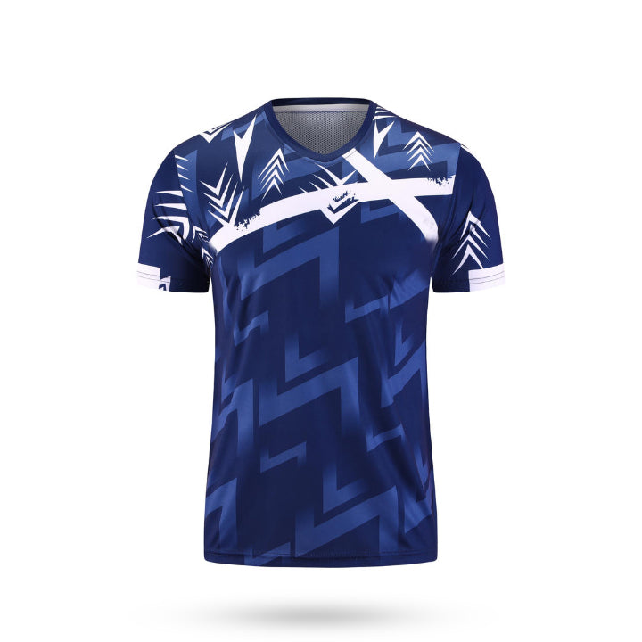 Custom ignition soccer jersey dark blue and white