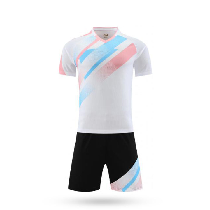 Custom Titan Edge White Soccer Jersey with Black Short