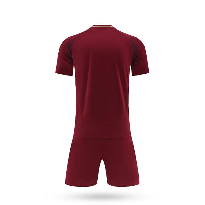 Back view of the Custom Valorix fan style soccer jersey in deep maroon, showing a clean, plain design.