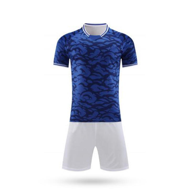 Custom Velocity X Blue Soccer Jersey with White Short