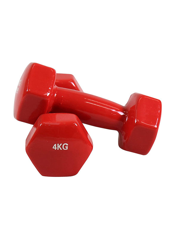 H PRO 4 KG Vinyl Dumbbell (Set of 2, 4 KG Each)