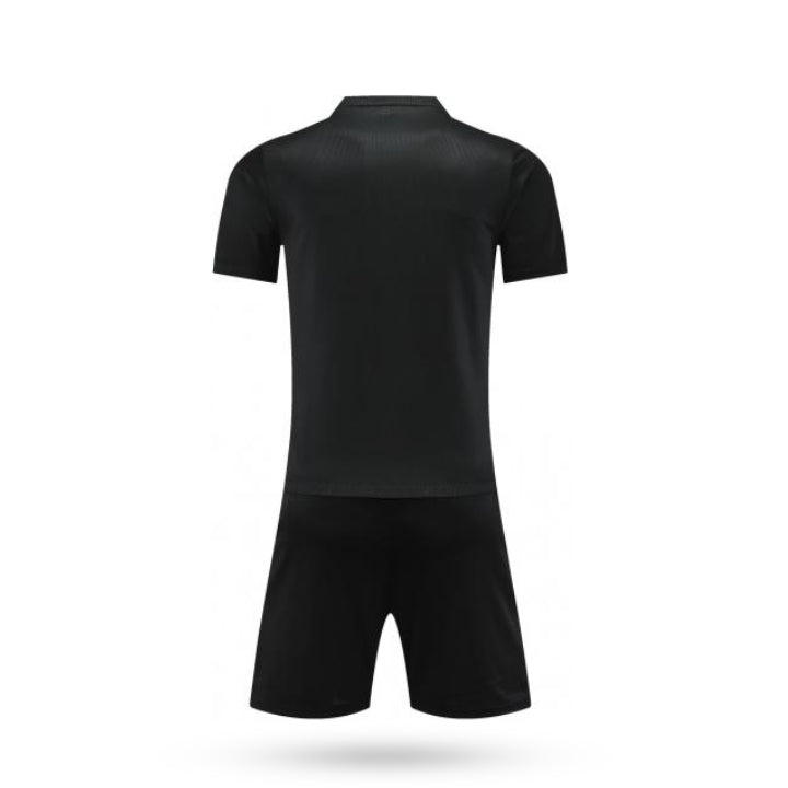 Legacy Luxe Black Soccer Jersey and Black Short Back View
