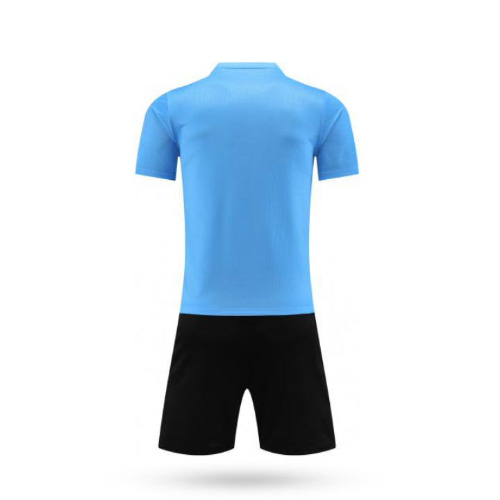 Legacy Luxe Blue Soccer Jersey and Black Short Back View