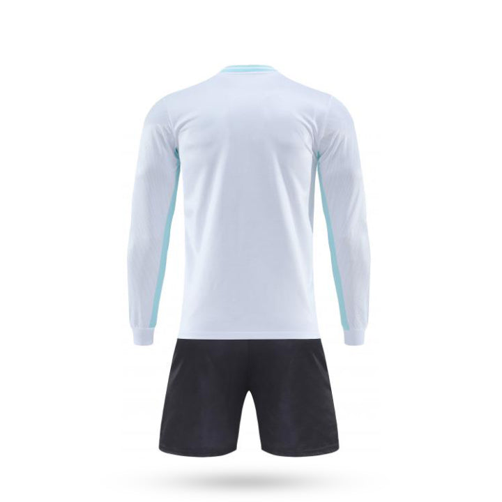 Custom Pulse Gear White Soccer Jersey with Black Short Back view
