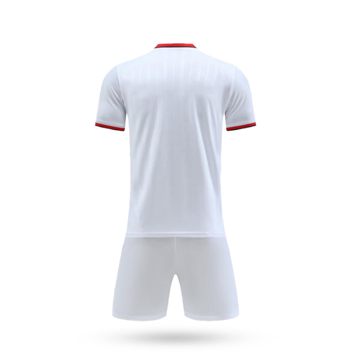 Back view of the solid white Pure Form soccer jersey showing the athletic fit and breathable fabric.