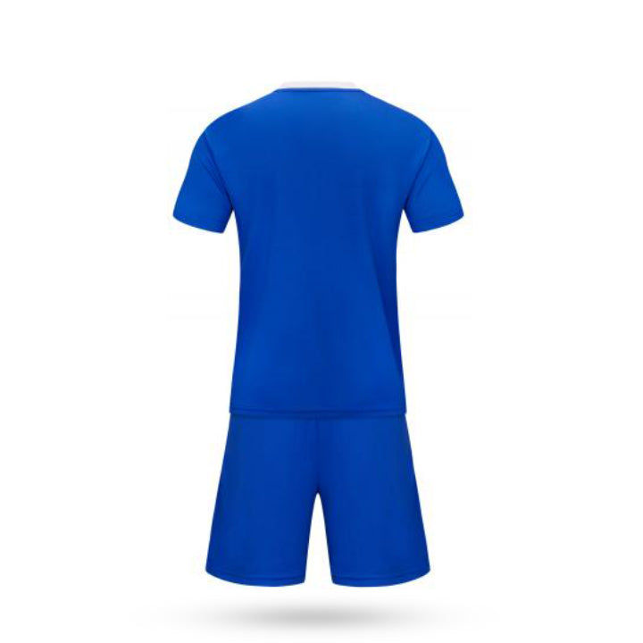 Blue Soccer Jersey with Blue Short Back View
