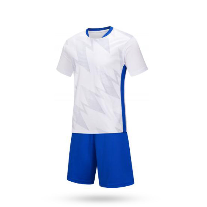 White Soccer Jersey with Blue Short