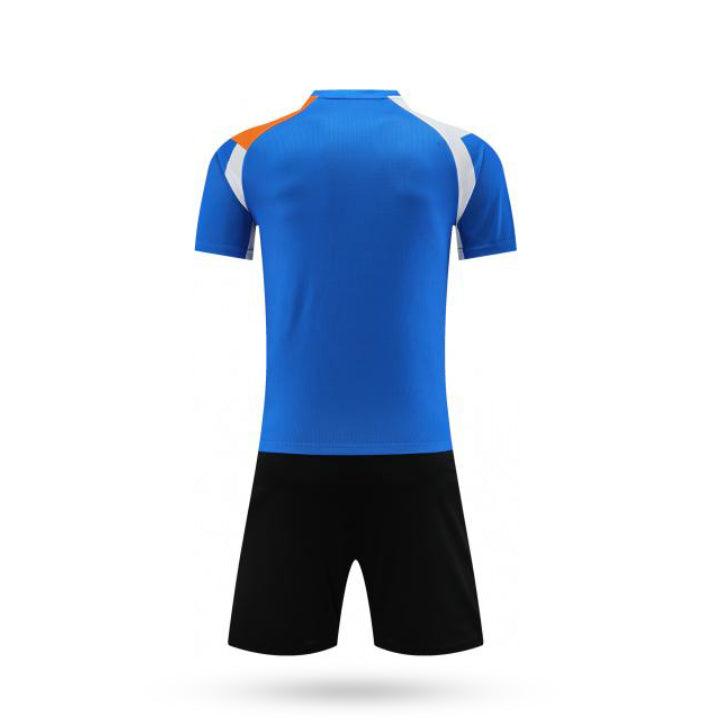 Velocity Vibes Blue Soccer Jersey Back View with Black Short