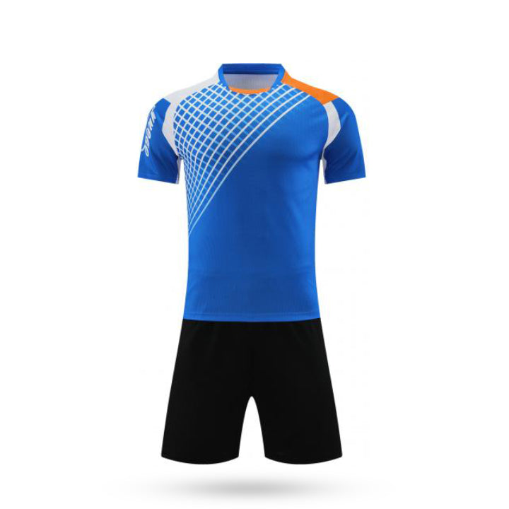 Velocity Vibes Custom Blue Soccer Jersey with Black Shoot