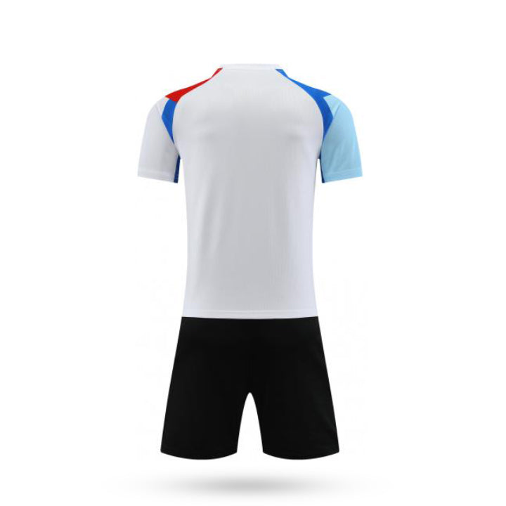 Velocity Vibes White Soccer Jersey Back View with Black Short